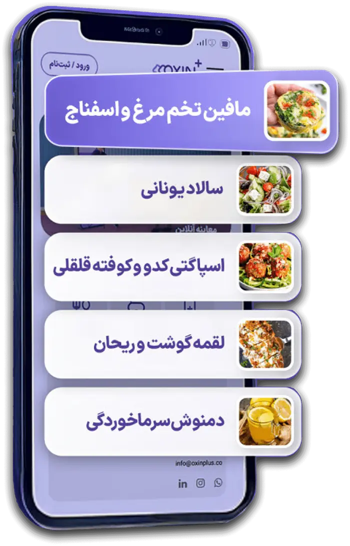 دستورغذاهای رژیم غذایی اکسین پلاس